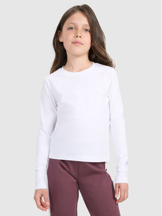 4F 4F Bluzka BASIC+ Biały Slim Fit