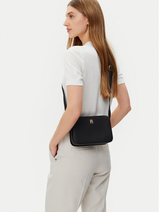 Tommy Hilfiger Tommy Hilfiger Τσάντα Th Logotape Camera Bag AW0AW17229 Μαύρο