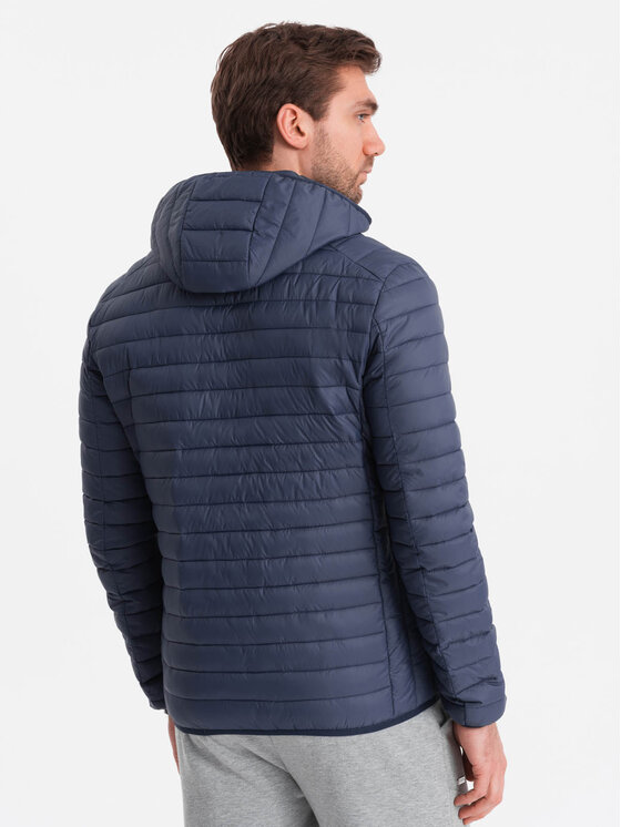 Ombre Ombre Kurtka przejściowa OM-JALP-0156 Granatowy Regular Fit