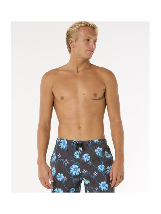 Rip Curl Rip Curl Szorty kąpielowe Surf Revival Floral Volley Czarny Regular Fit