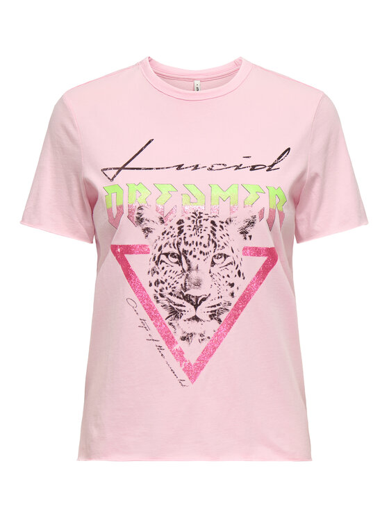 ONLY T-shirt Lucy 15307412 Rosa Regular Fit, taglia : XL