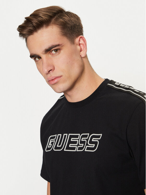 Guess Guess Tricou Arlo Z4GI18 J1314 Negru Regular Fit