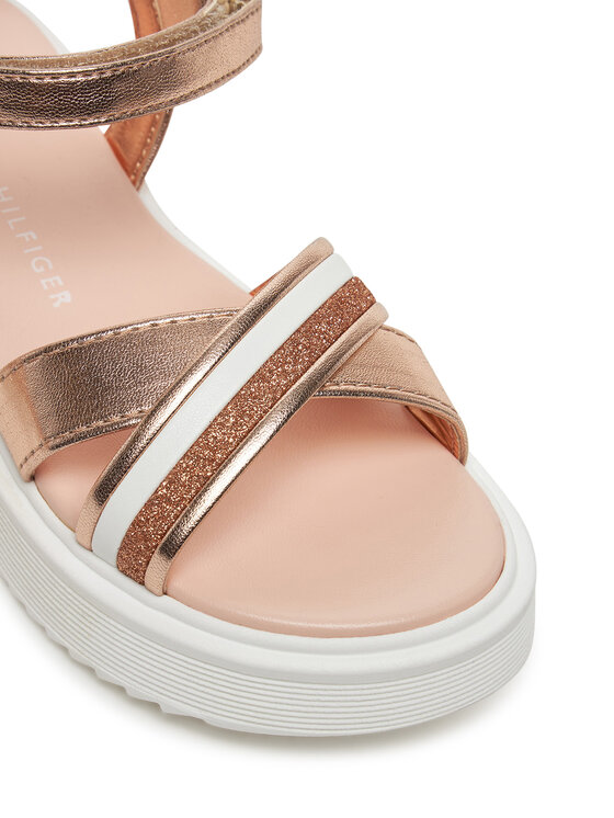 Tommy Hilfiger Tommy Hilfiger Sandały Sandal T4A2-33800-0569 M Różowe złoto