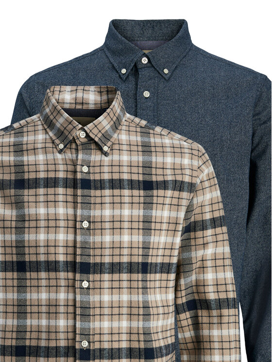 Jack & Jones Jack&Jones Σετ Πουκάμισο 2 τμχ. Blubarkley 12294328 Μπεζ Regular Fit
