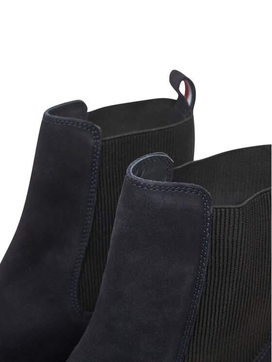Tommy Hilfiger Tommy Hilfiger Členková obuv s elastickým prvkom Flag Boot FW0FW08780 Tmavomodrá