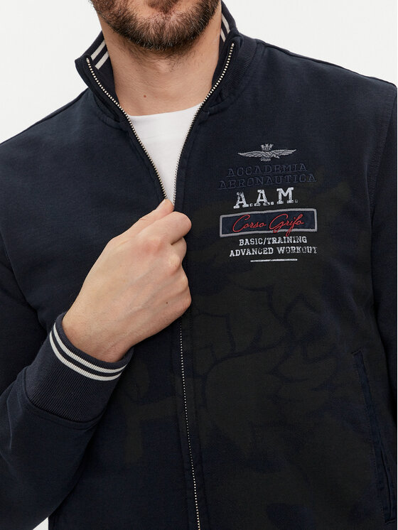 Aeronautica Militare Aeronautica Militare Majica dugih rukava 241FE1862F511 Tamnoplava Regular Fit