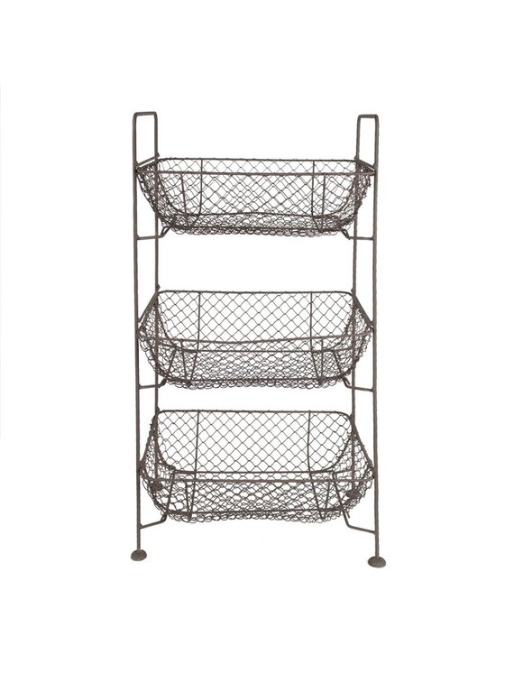 MIAhome MIAhome Kosz 3 poziomowy druciany 71 cm Szary