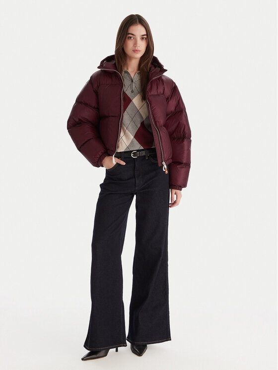Tommy Hilfiger Tommy Hilfiger Vatovaná bunda WW0WW46541 Bordová Regular Fit