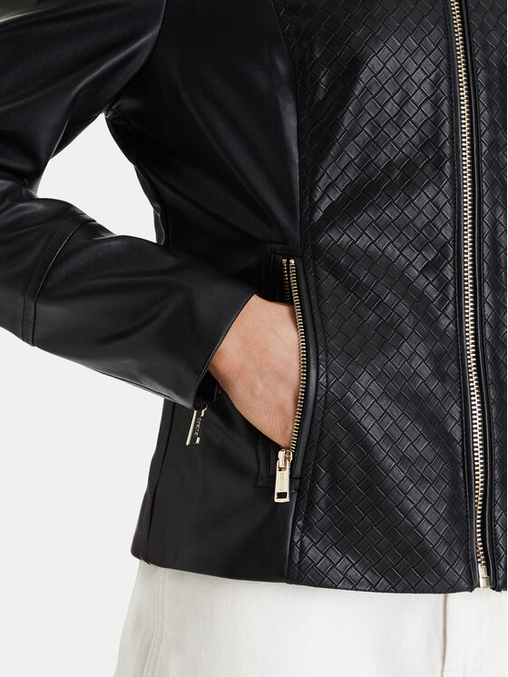 Guess Guess Bunda z imitace kůže W6RL52 WL850 Černá Regular Fit