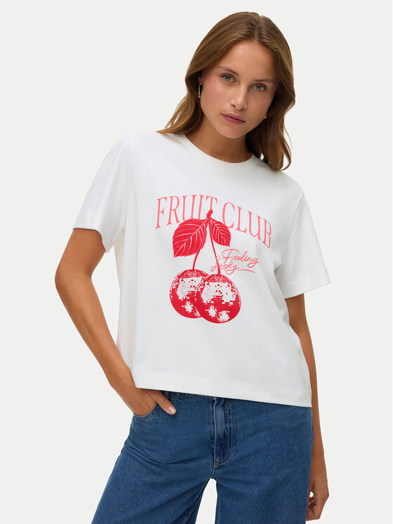 Vero Moda Tricou Yma 10338503 Alb Regular Fit