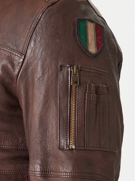 Aeronautica Militare Aeronautica Militare Lederjacke 252PN0846U100839 Braun Regular Fit