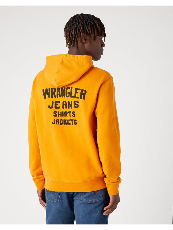Wrangler Wrangler Bluza LOGO Pomarańczowy Regular Fit