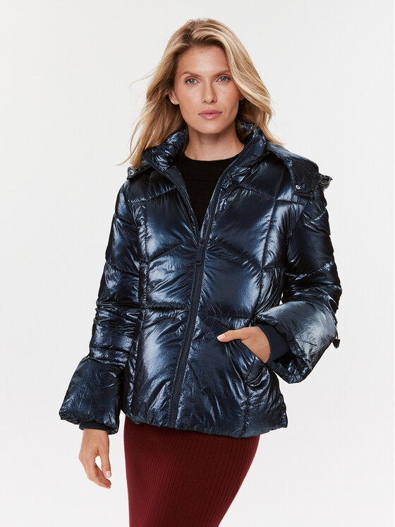 Guess Guess Pūkinė striukė W3BL25 WFR90 Tamsiai mėlyna Regular Fit