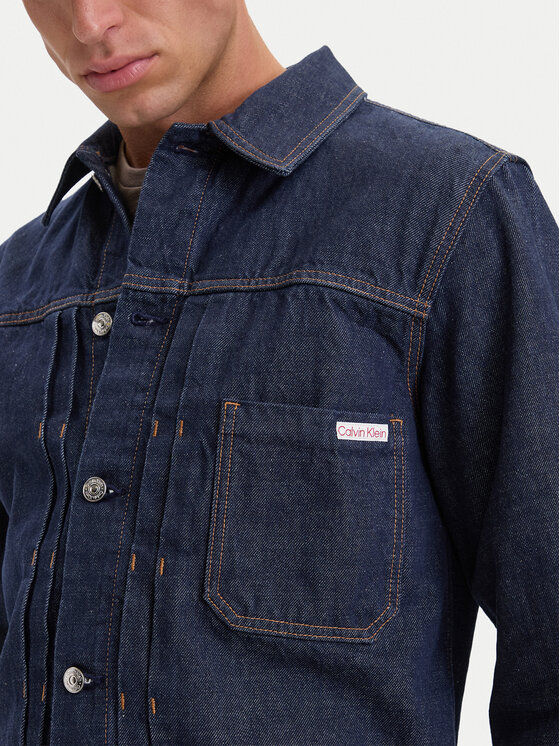 Calvin Klein Jeans Calvin Klein Jeans Džinsinė striukė LV04RH778G Tamsiai mėlyna Regular Fit
