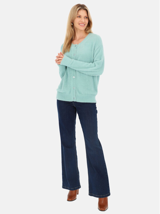 Red Button Red Button Kardigan Fluffy Turkusowy Regular Fit