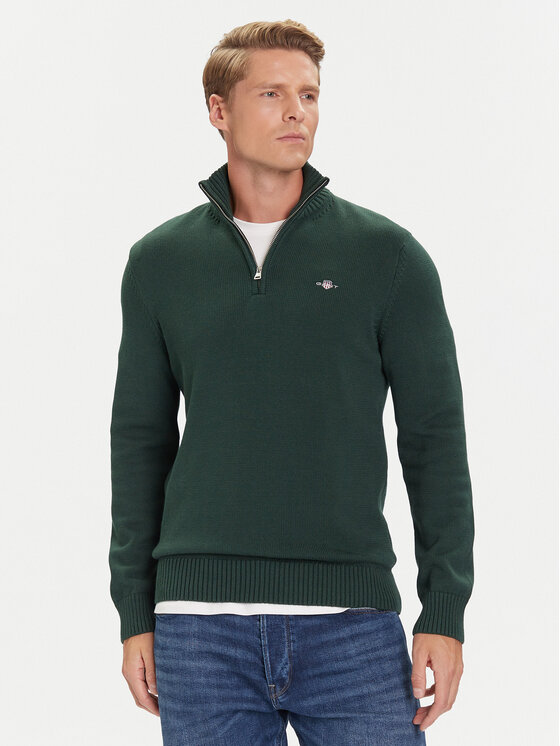 Gant Gant Džemper 8030170 Zelena Regular Fit