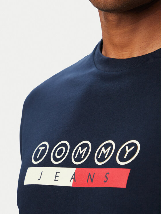 Tommy Jeans Tommy Jeans T-Shirt Dna Play DM0DM23715 Granatowy Slim Fit
