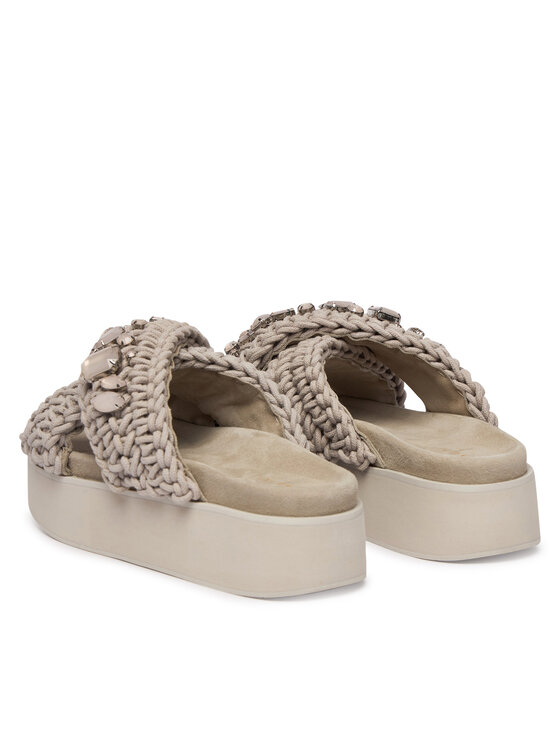 Inuikii Inuikii Papucs Woven Stones Platform 1004.005.0043 Világosszürke