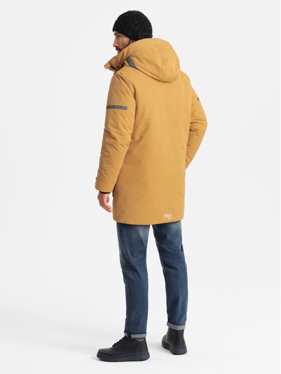 Ombre Ombre Parka OM-JALJ-0169 Żółty Regular Fit