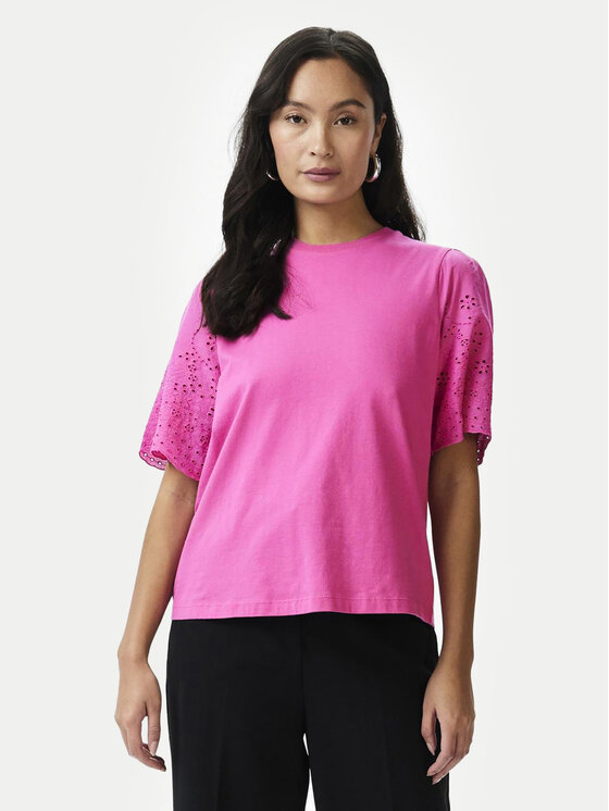 YAS YAS Тишърт Lex 26033890 Розов Regular Fit