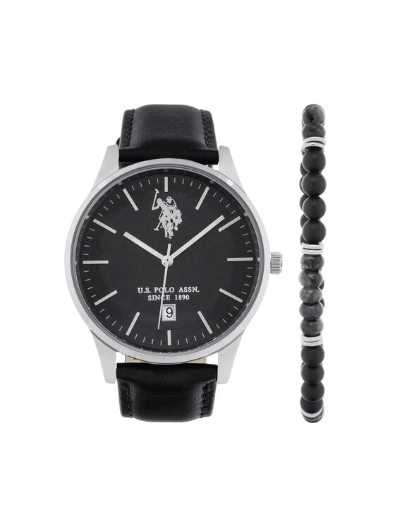 U.S. Polo Assn. U.S. Polo Assn. Pulksteņa un rokassprādzes komplekts Owen USP6175TW Melns