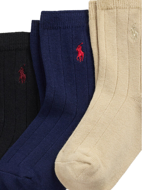 Polo Ralph Lauren Polo Ralph Lauren Σετ ψηλές κάλτσες παιδικές 3 τεμαχίων 443979301001 Έγχρωμο