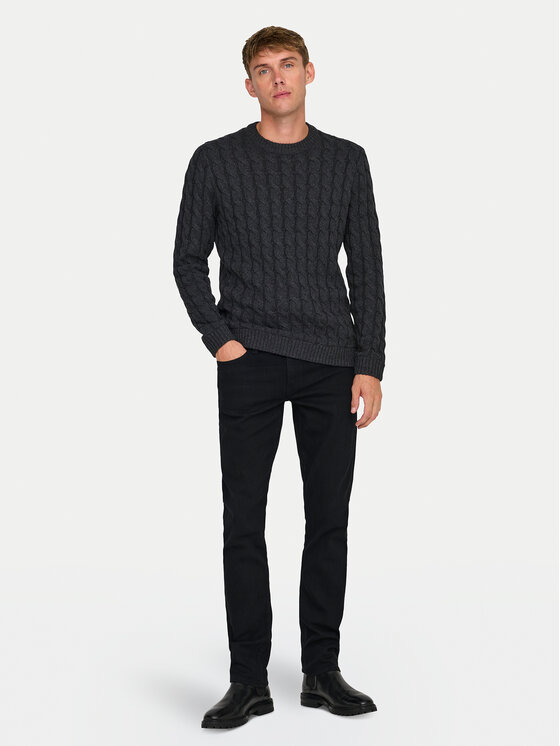 Only & Sons Only & Sons Džinsai Loom 22028637 Juoda Slim Fit
