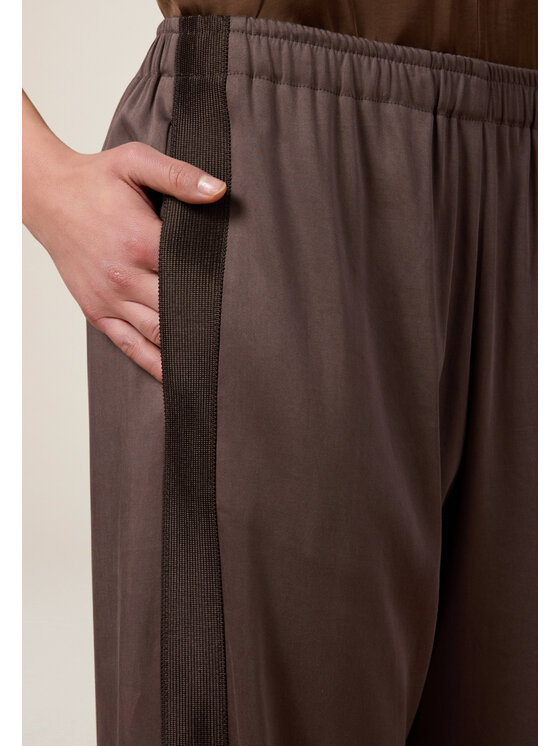 Oltre Oltre Pantaloni di tessuto P286J002384N022 Marrone Baggy Fit