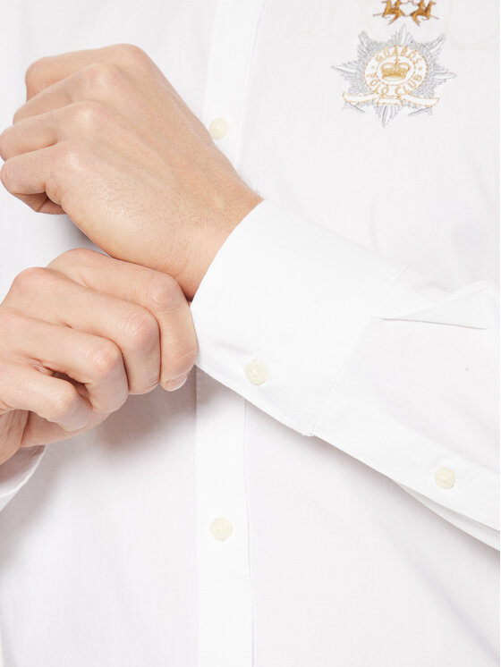 La Martina La Martina Camicia ZMCG30 PP483 Bianco Regular Fit