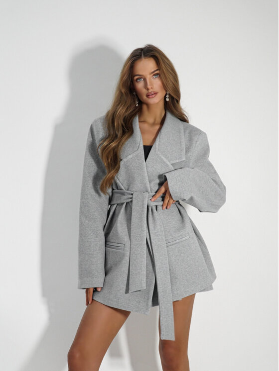 LilaLou LilaLou Sako Sabrina Svetlosivá Oversize