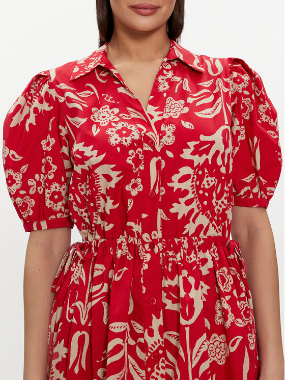 Liu Jo Robe chemise MA4084 T3905 Rouge Regular Fit