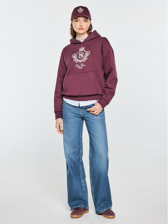 BIG STAR BIG STAR Bluza AFRAJA Bordowy Basic Fit