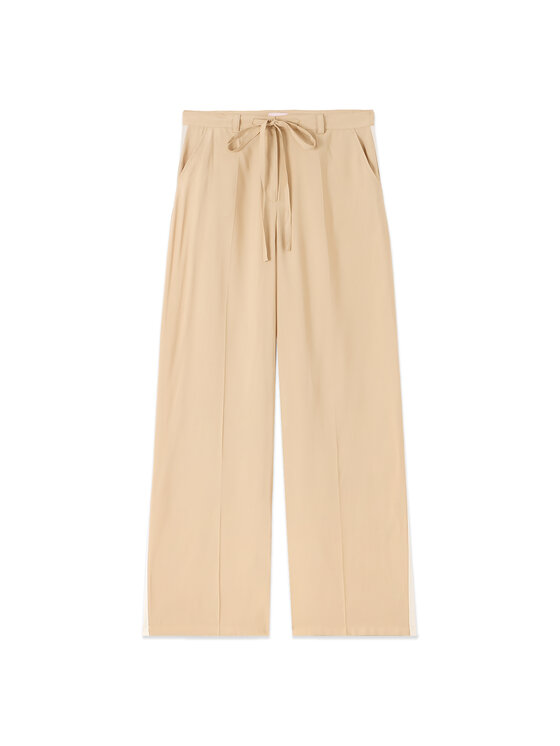 Oltre Oltre Pantaloni di tessuto P008R008932N002 Crema Baggy Fit