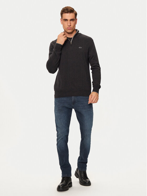 La Martina La Martina Megztinis ZMS003 YW091 Pilka Regular Fit