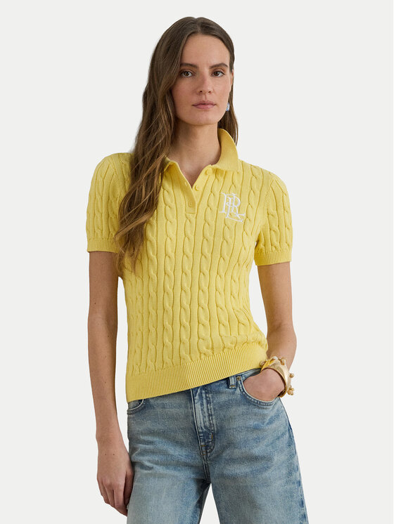 LAUREN RALPH LAUREN Tricou polo 200932224017 Galben deschis Slim Fit