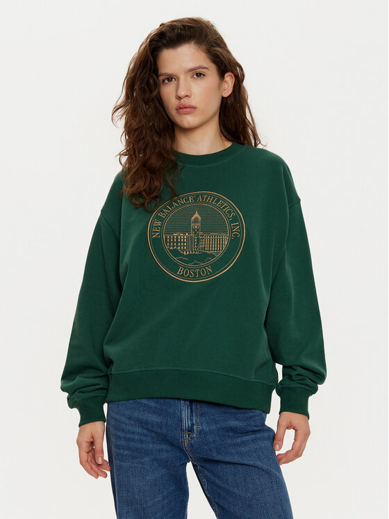 New Balance New Balance Суитшърт WT43553 Зелен Oversize