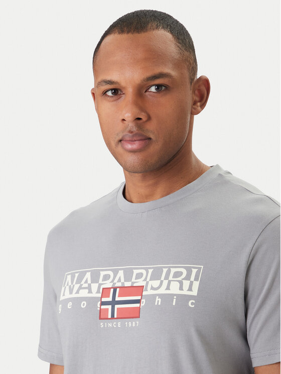 Napapijri Napapijri T-shirt S-Aylmer NP0A4HTO Grigio Regular Fit