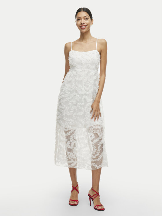 Vila Vila Koktejlové šaty Leonora 14104320 Biela Loose Fit
