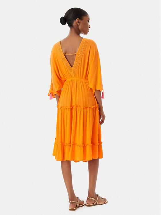 Selmark Selmark Pludmales kleita BO195 Oranžs Regular Fit