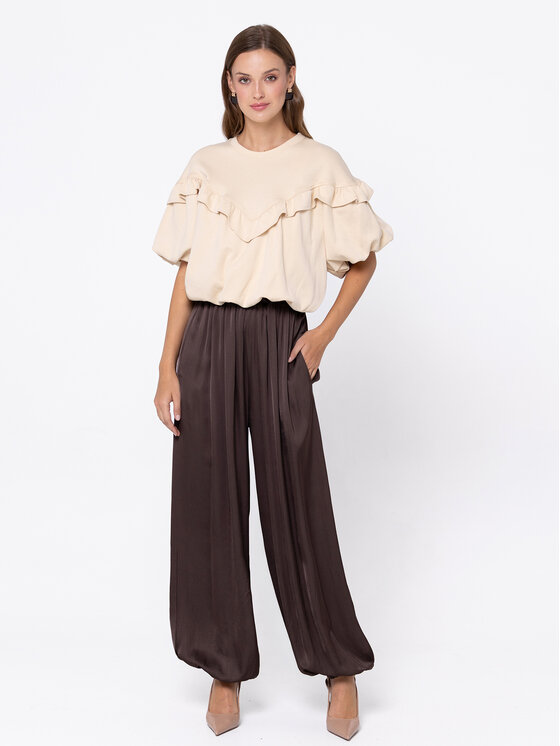 Miss LK Miss LK Bluza MISSLKB Beżowy Relaxed Fit