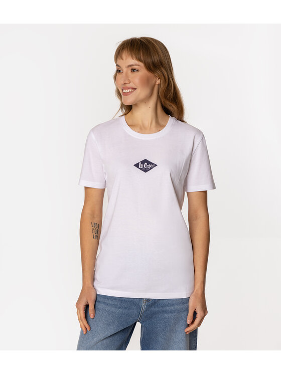 Lee Cooper Lee Cooper T-Shirt DIAMOND MINI 1160 Biały Regular Fit