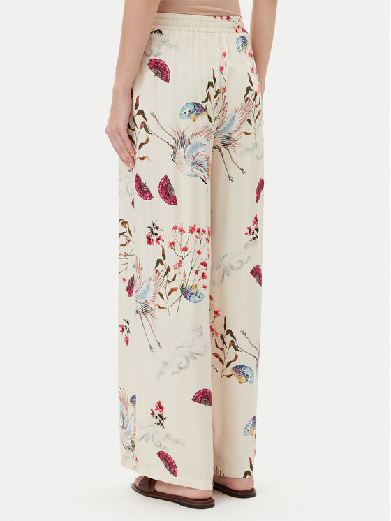 ViCOLO ViCOLO Kalhoty z materiálu TD0814 Béžová Relaxed Fit