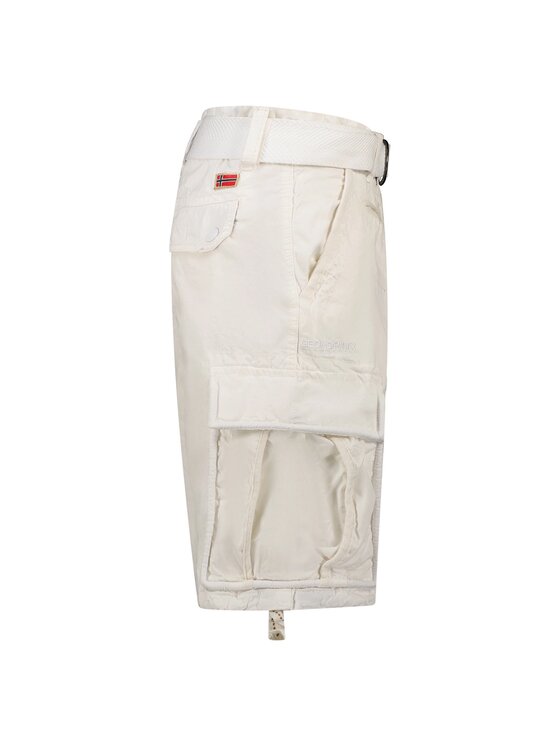 Geographical Norway Geographical Norway Bermudy SX1425H/GNO-White Biały Regular Fit