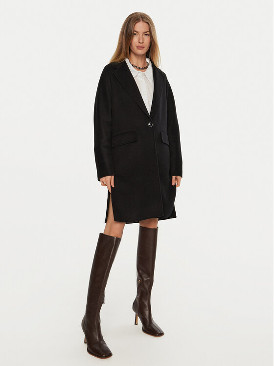Patrizia Pepe Patrizia Pepe Kevad-sügis mantel 8O0004/A006-K103 Must Regular Fit