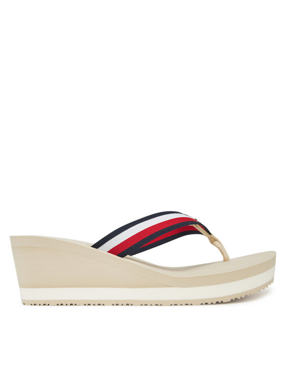 Tommy Hilfiger Tommy Hilfiger Flip flop Th Corporate Wedge Beach Sandal FW0FW08520 Bej