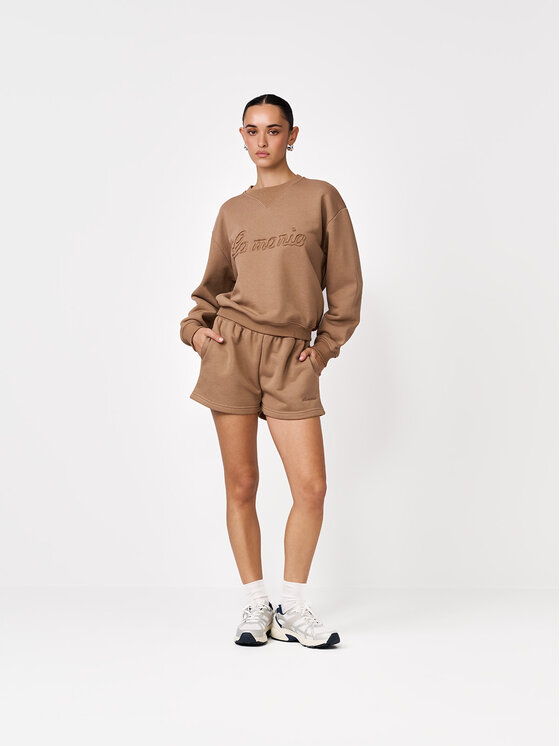 La Mania La Mania Mikina BRODIE Hnědá Basic Fit