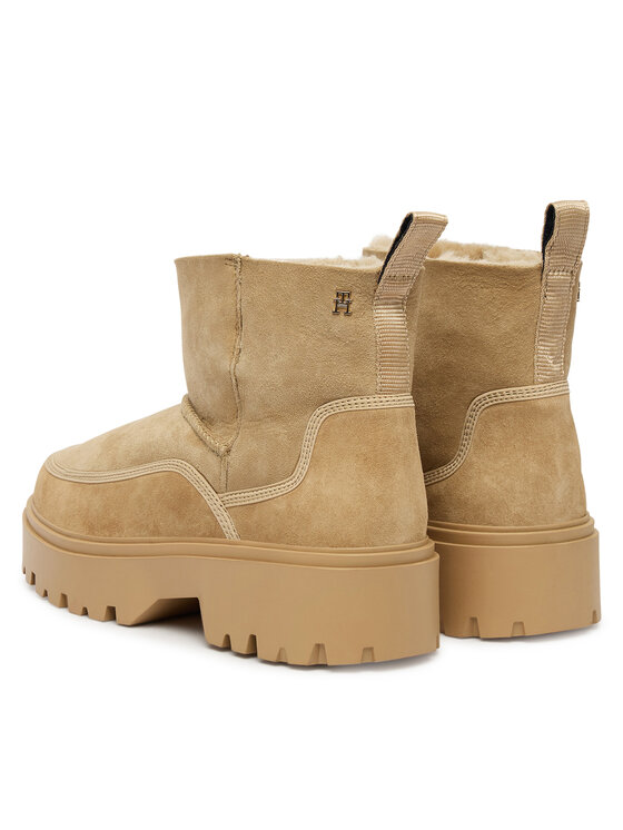 Tommy Hilfiger Tommy Hilfiger Μπότες Χιονιού Real Shearling Pullon FW0FW08997 Μπεζ