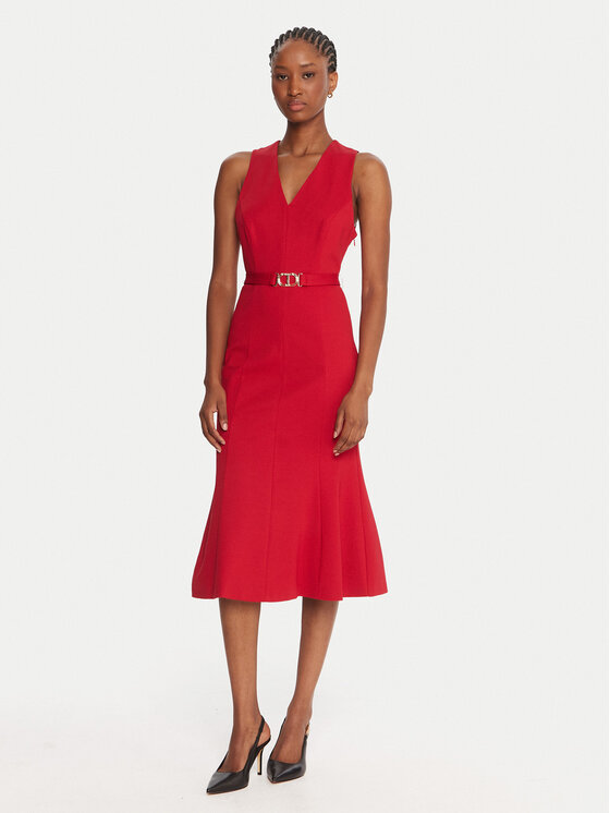 TWINSET TWINSET Коктейльна сукня 252TP2606 Червоний Slim Fit