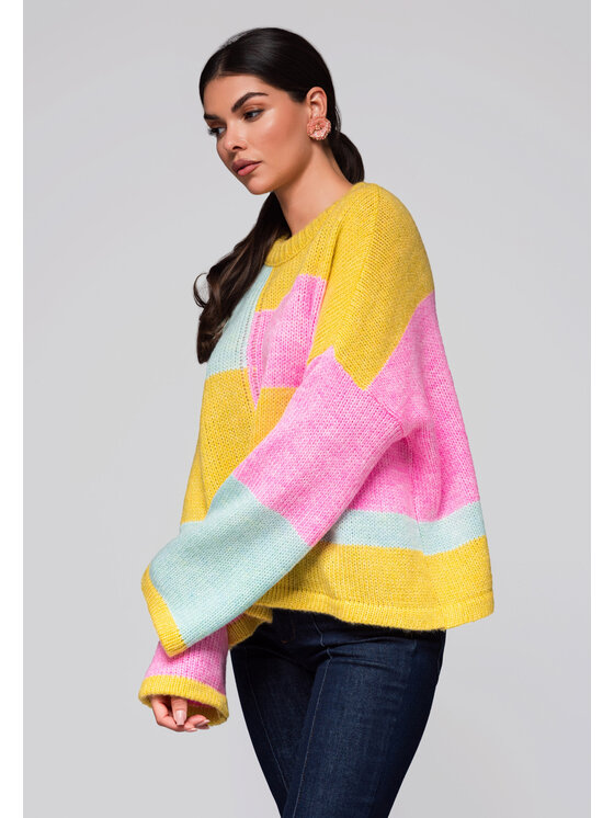 Ombre Ombre Sweter LW-SWSW-0108 Kolorowy Oversize