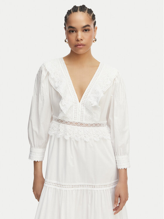 Luisa Spagnoli Luisa Spagnoli Vestito estivo Processo 543230 Bianco Regular Fit